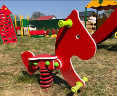 Гойдалка на пружинці "Конь Рубін" PREMIUM. Полимер. Будь-який колір..