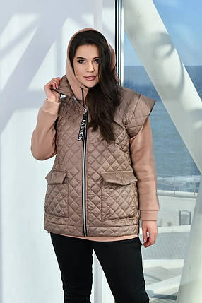 Стильна жилетка на синтепоні, тканина "Плащівка" 52, 54 розмір 52, фото 1