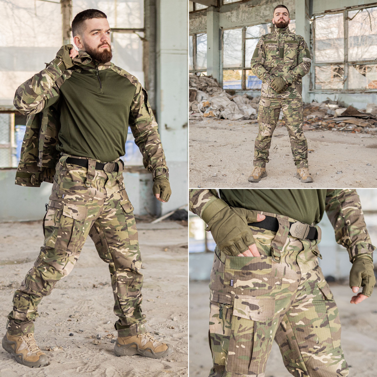 Тактичний комплект 3 в 1 PATRIOT SET (бойова сорочка Ubacs (Убакс) + китель + штани Apex) мультикам Grifon 46