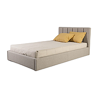 Детская односпальная кровать мягкая подростковая MeBelle TALLY 90х200 см, коричневый серый велюр, рогожка
