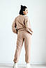 Костюм жіночий худі оверсайз та спортивні штани турецька тринитка колір капучино, фото 8
