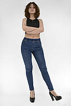 Джинси жіночі скіні Джегінси стрейчеві Розміри 25-28 Темно-синій колір, фото 3