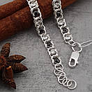 Срібний браслет жіночий арабка з чорно-білими камінчиками. Регульований браслетик, фото 4