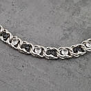 Срібний браслет жіночий арабка з чорно-білими камінчиками. Регульований браслетик, фото 5