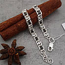 Срібний браслет жіночий арабка з чорно-білими камінчиками. Регульований браслетик, фото 6