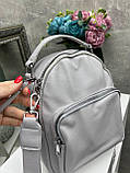 Чорний - стильний рюкзачок ніжного кольору на блискавці з великою кишенею спереду (0402), фото 7