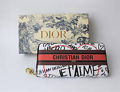 Жіночий місткий гаманець Christian Dior білий