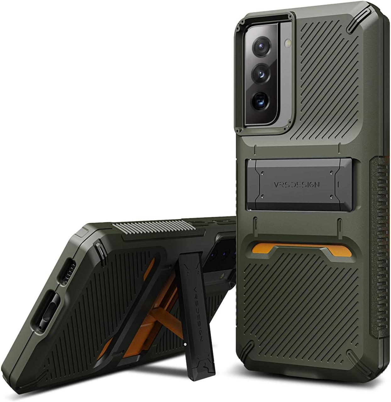 Чохол Vrs Design Damba QuickStand Pro Green для Samsung Galaxy S21 5G SM-G991