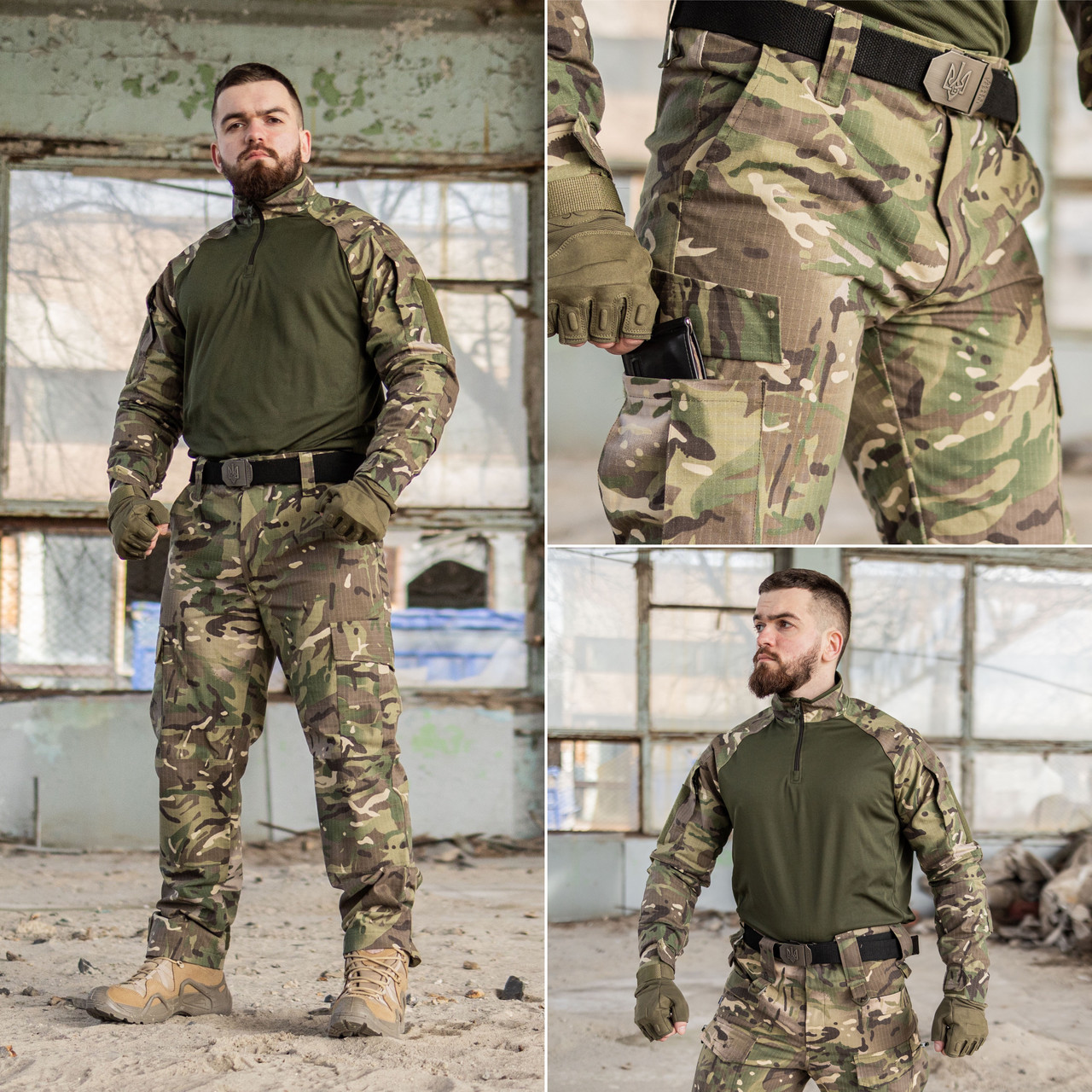 Тактичний костюм 2 в 1 (Сорочка Ubacs/Убакс = штани з 4 карманами) мультикам ріп-стоп (вафелька)
