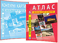 Всесвітня історія. 6 клас. Атлас + Контурна карта