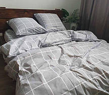 Євро комплект постільної білизни стандартний, принт: Клітинка велика
