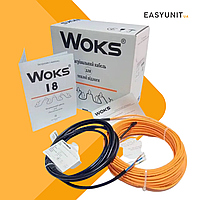 Нагревательный кабель в стяжку Woks-18 5,9м2-9,8м2 / 1380Вт (78м), Вокс - под плитку, электрический теплый пол