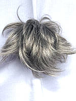 Хвост шиньон на крабе Karina короткий искусственный волос рожки седой