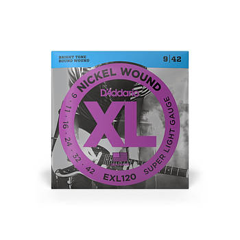 D'ADDARIO EXL120 XL Nickel steel Super Light Струни для електрогітари .009-.042