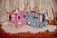 Бізікуб бізіборд бізібудинок дерев'яний 23х23х23 см сірий, фото 7