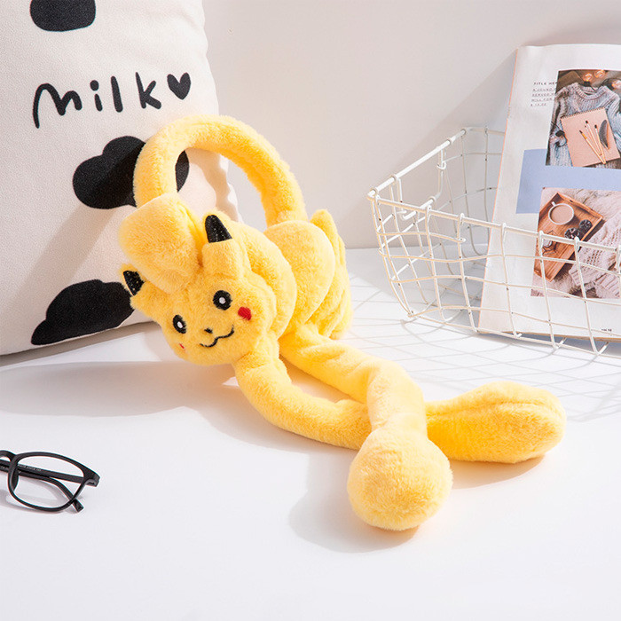 Неко Наушники Меховые с Двигающимися Ушками Пикачу Желтый (17785 ...