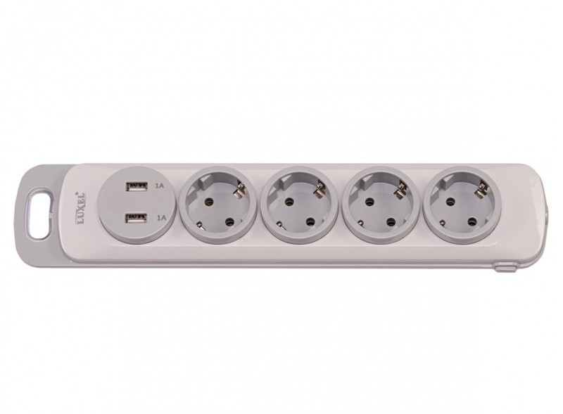 4-а колодка земля вимикач+2 usb NOTA 4351 LUXEL