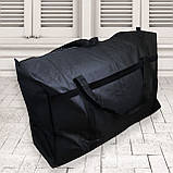 Сумка баул велика чорна текстильна, тканєвий дорожний пакет для речей, місткий мішок для переїзду, фото 5