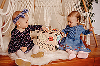 Бізікуб іграшка для дітей 23х23х23 см натуральний, фото 8