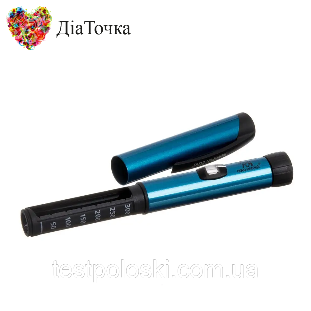 Шприц-ручка НовоПен Ехо Плюс синя (NovoPen Echo Plus) зі зберіганням пам'яті та NFC