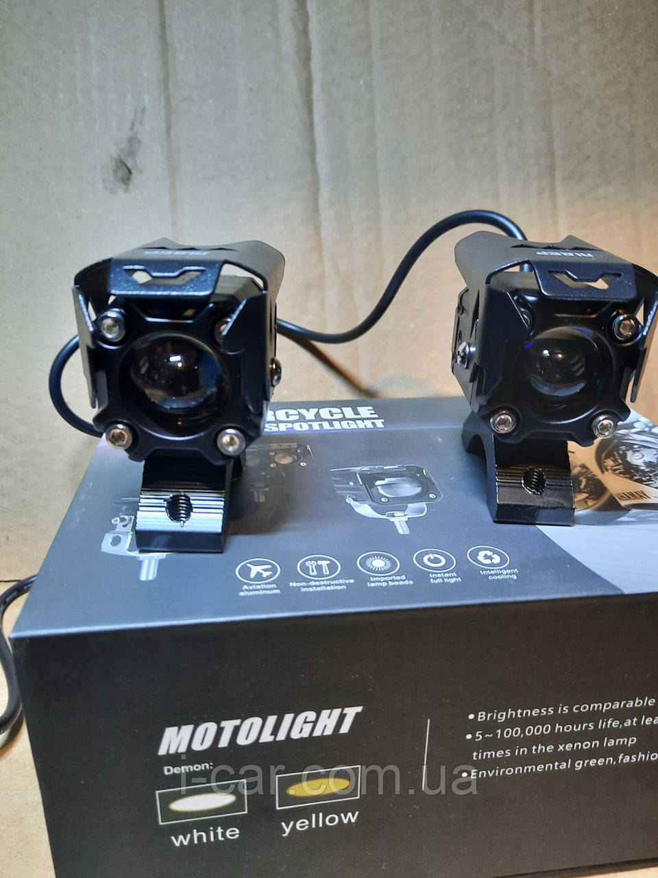 Фари світлодіодні Bi-Led S18 40W (W/W) (W/Y)mini IP68 бл.дал. і біл.жовт. світло з СТГ (к-т 2 шт.)