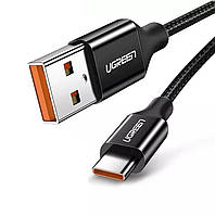 Кабель зарядный Ugreen Type-C 5A 40W Huawei Supercharge 0.25М черный Nylon US279 USB Type-C кабели