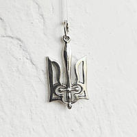 Серебряный подвес трезубец тризуб с мечом, герб Украины 925 пробы
