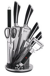 Набір кухонних ножів 8 предметів German Family GF-S11/ Кухонні ножі на крутній підставці