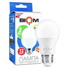 Світлодіодна лампа Biom BT-511 A60 12 W E27 3000 K матова