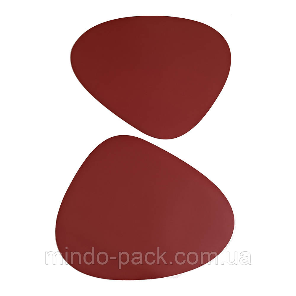 Сервірувальний килимок "Краплі" під тарілку (37 x43sм) (набір 2 шт). Бордово-чорний, фото 1