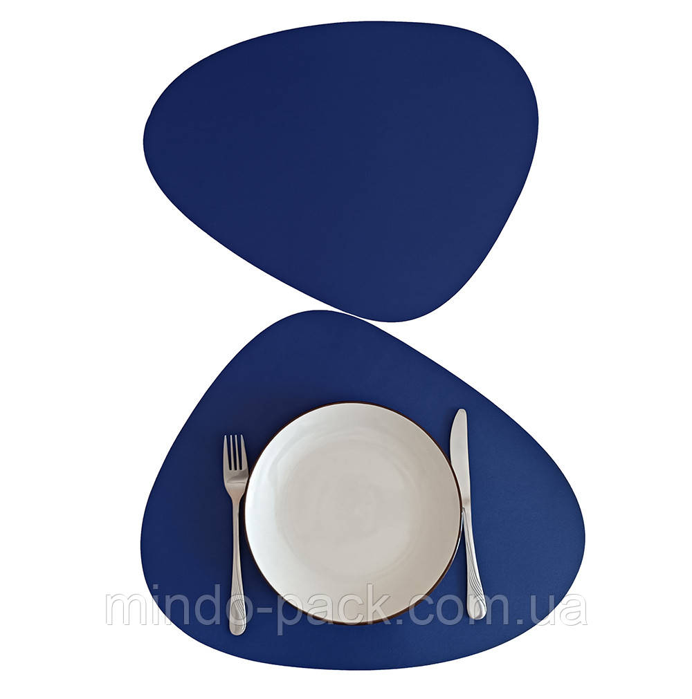 Сервірувальний килимок "Краплі" під тарілку (37 x43sм) (набір 2 шт). Жовто-синій, фото 1