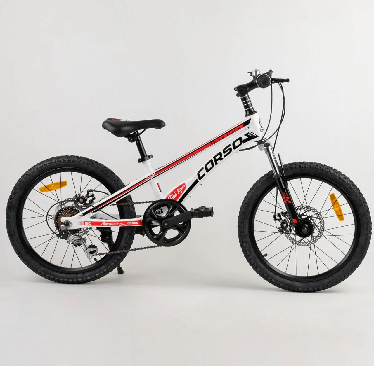 Спортивний велосипед Corso Speedline на 20 дюймів литі диски Shimano Revoshift 7 швидкостей, білий 56818, фото 1