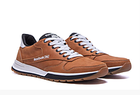 Мужские кожаные кроссовки Reebok Classic brown коричневые