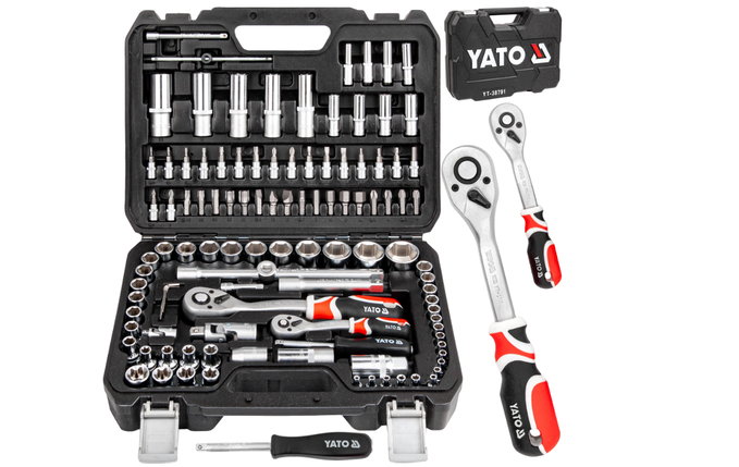Набір інструментів торцеві ключі Yato 1/2" 1/4" YT-38791 108 ел., фото 2