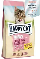 Happy Cat Minkas (Хэппи Кэт Минкас) Junior Care сухой корм для котов с птицей, з 13-ой недели жизни, 10 кг