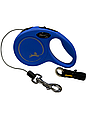 Повідець-рулетка Flexi для собак New Classic трос синя розмір XS 3 м/ 8 кг, фото 3