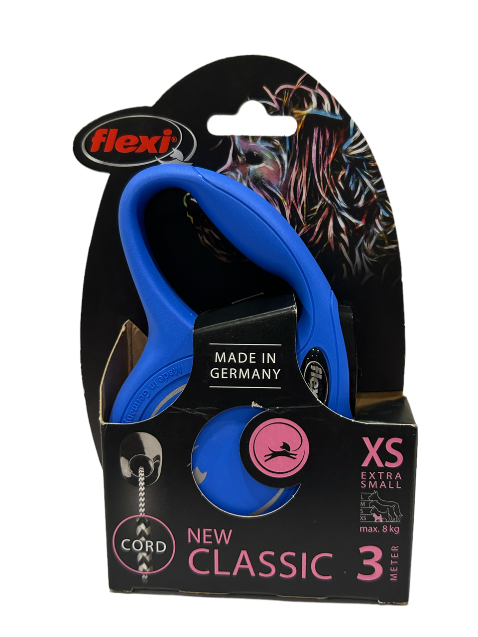 Повідець-рулетка Flexi для собак New Classic трос синя розмір XS 3 м/ 8 кг, фото 1