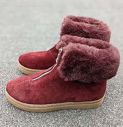 STTOPA зима. Розміри 36-41. Уги великих розмірів із натуральної замші. 221-3641 Бордові