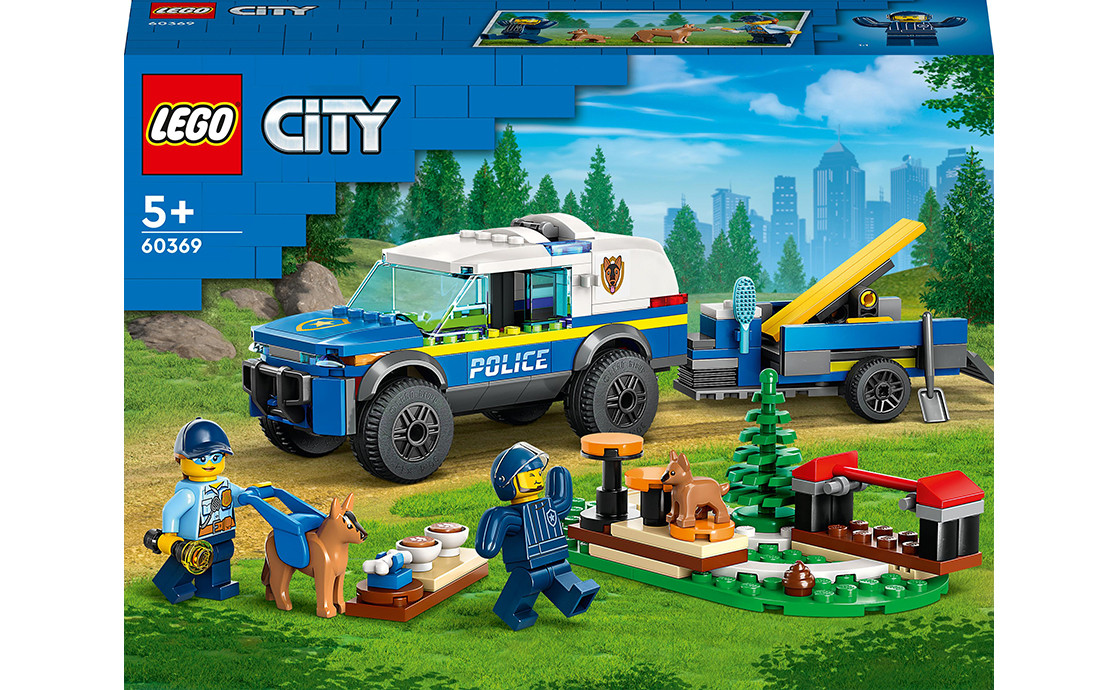 LEGO City Мобільний майданчик для дресування поліцейських собак 197 деталей (60369), фото 1