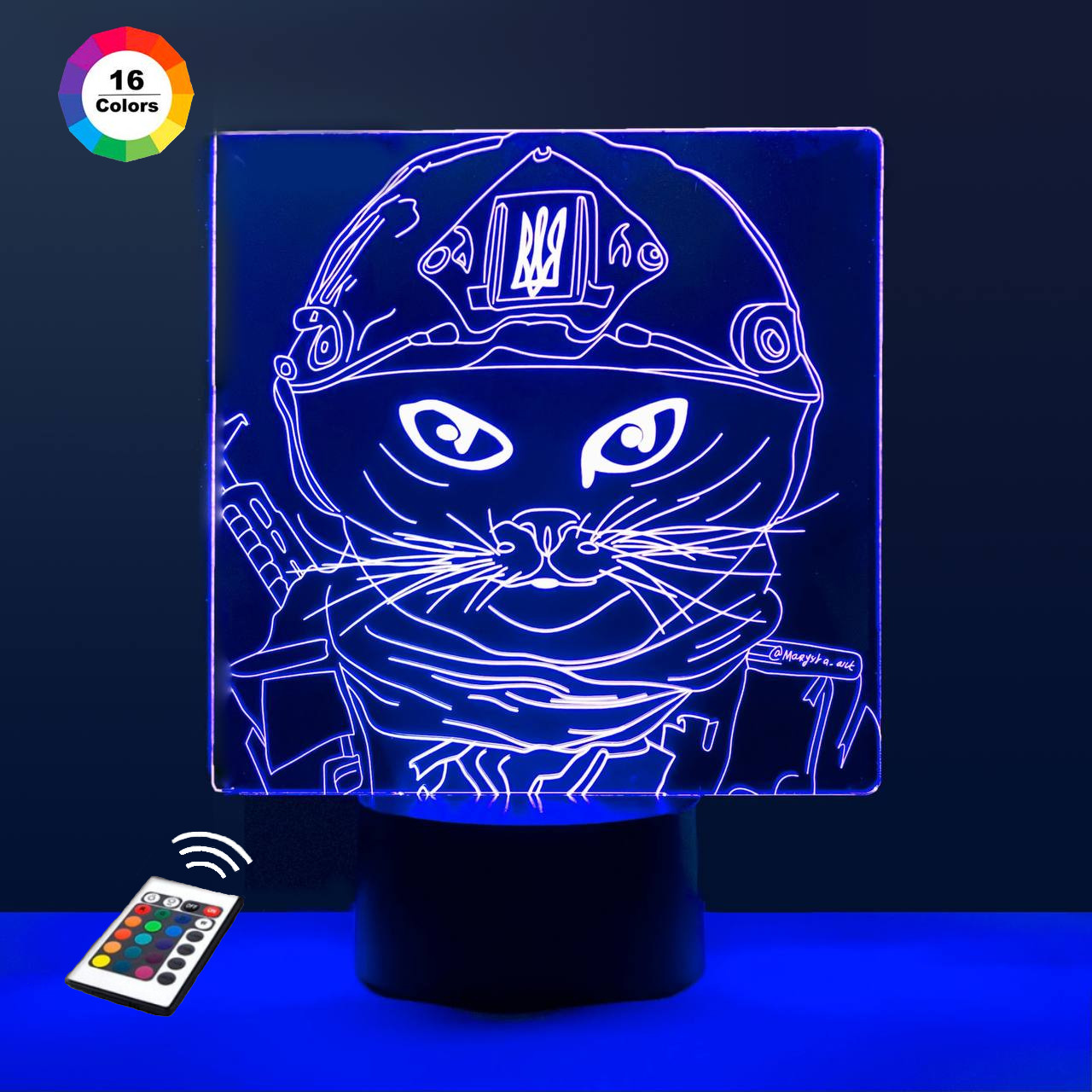 3D світильник нічник з пультом "Кіт Степан" 3DTOYSLAMP, фото 1