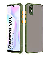 Матовий протиударний чохол для Xiaomi Redmi 9A хакі захист камери