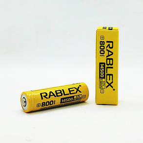 Акумулятор Rablex Li-Ion 14500 3.7V 800mAh для ліхтариків, фото 1
