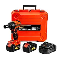 Ударний акумуляторний гайкокрут GTM IWC18/320BL, 18В, 320Нм, 1/2" +акум.4А-2шт, зарядний пристрій