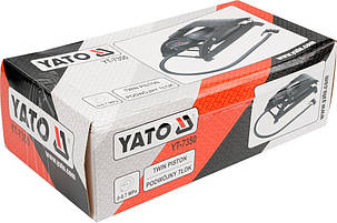Насос ножний подвійний з манометром, YT-7350 YATO, фото 2