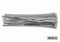Хомут зажимной смужка- 4.6 х 450 мм из нержавеющей стали, пак. 100 шт, YT-70566 YATO