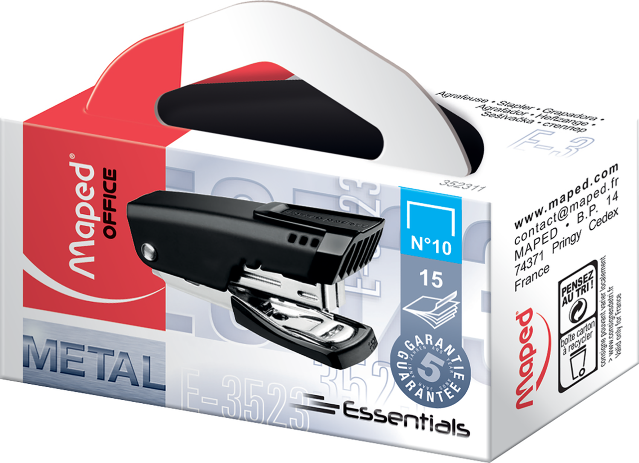 Степлер канцелярський міні 10/5 Maped ESSENTIALS METAL 15 аркушів