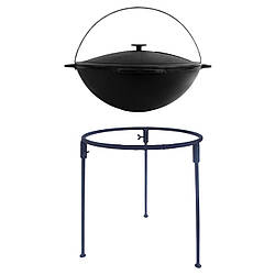 Комплект: казан чавунний 8 л із чавунною кришкою та триногою (Брізол, Brizoll) KA08-2тр