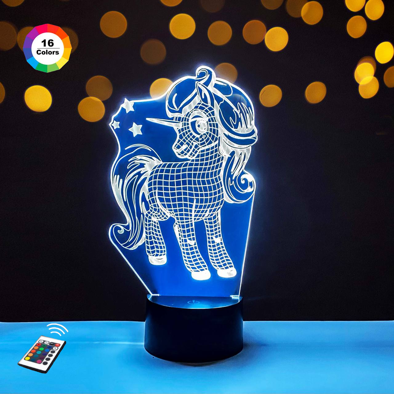 3D-нічник "My Little Pony 2" (ВОЛІЧНЕ ЗОБРАЖЕННЯ)+ пульт ДК+ батарейки (3 ААА) 3DTOYSLAMP