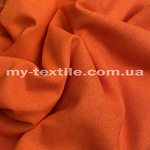 Лляна тканина однотон натуральна бавовна з віскозою 140 см Жовтогаряча