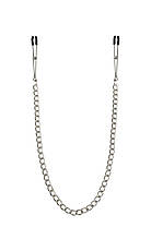 Тонкі затискачі для сосків з ланцюжком Feral Feelings - Chain Thin nipple clamps, срібло/чорний